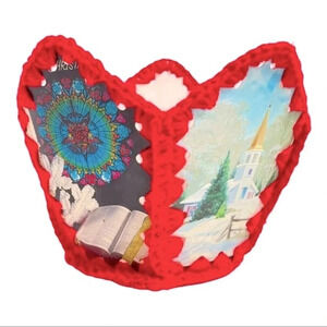 Handmade Card Bowl Mid Century Christmas